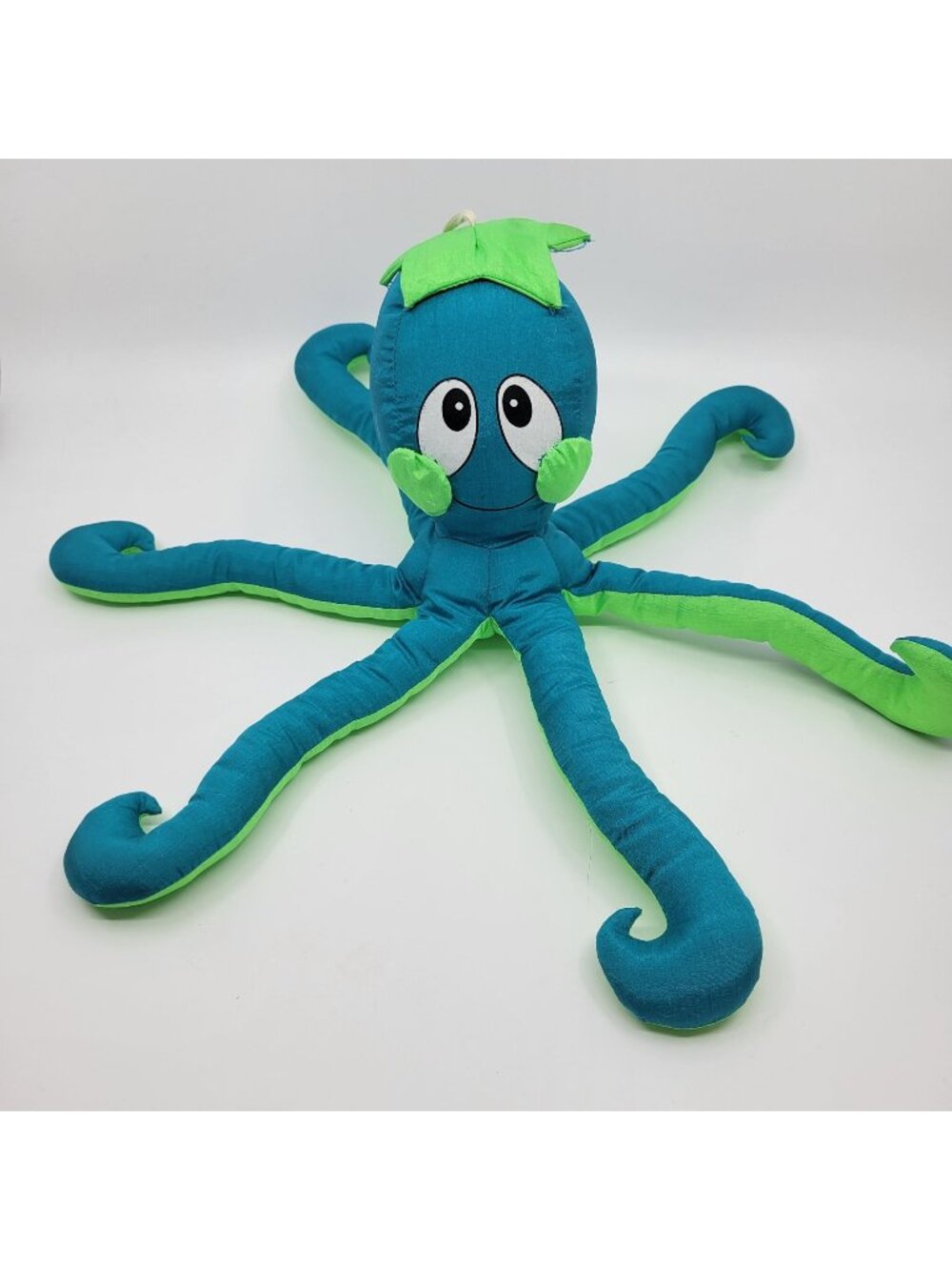 Vintage Cloud 9 Octopus Plush Green Teal Parachute Material 13" Sea Marine Toy